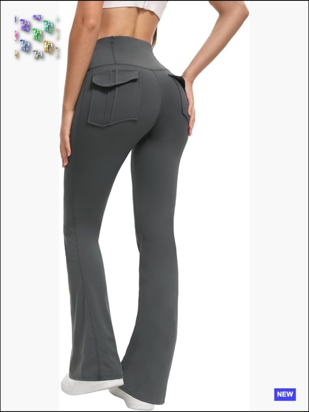 High Waisted Flared Leggings with Pockets Yoga Pants Workout Activewear Trousers